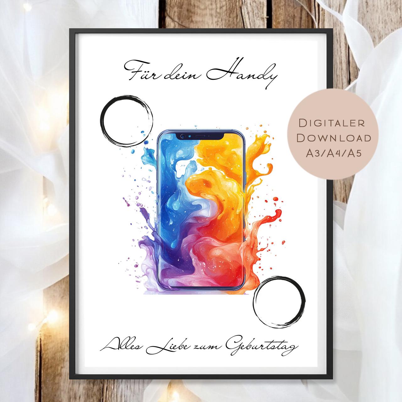 Geburtstag Geldgeschenk Smartphone I Gutschein für Telefon I Handy Geschenk zum Ausdrucken I Geld schenken Geburtstagsgeschenk PDF