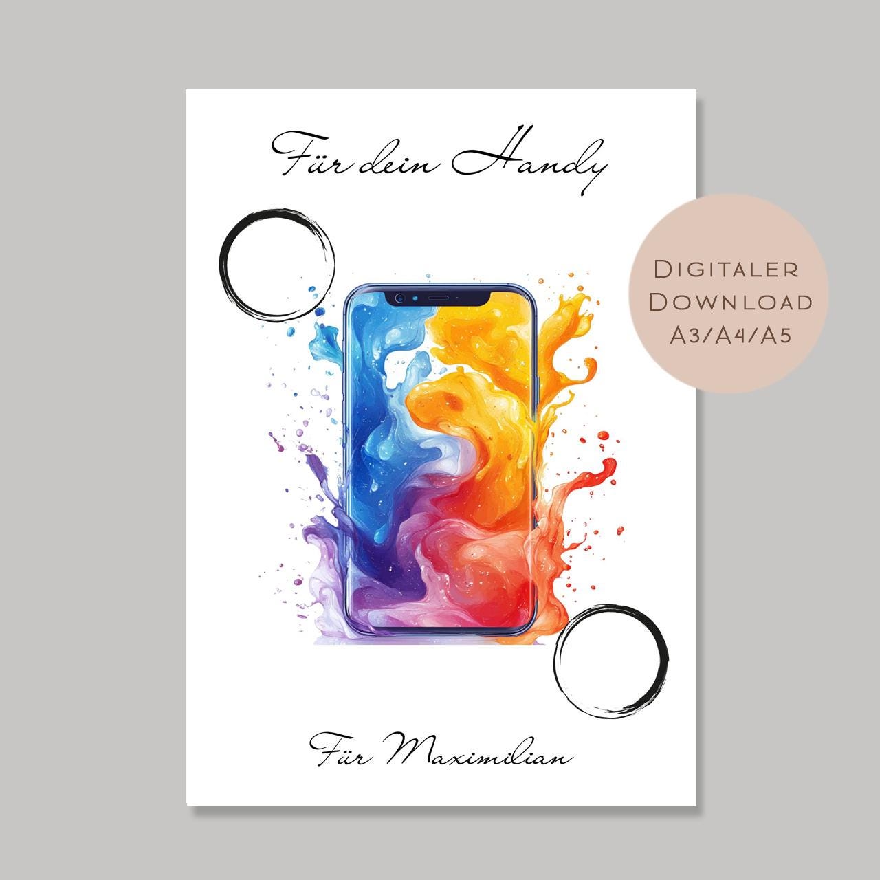 Geburtstag Geldgeschenk Smartphone I Gutschein für Telefon I Handy Geschenk Name zum Ausdrucken I Geld schenken Geburtstagsgeschenk PDF