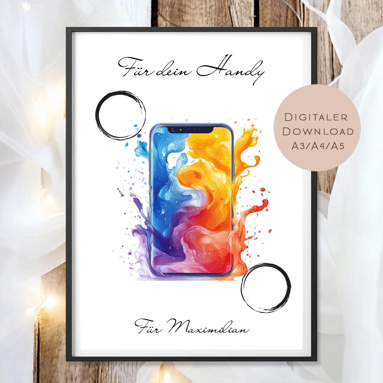 Geburtstag Geldgeschenk Smartphone I Gutschein für Telefon I Handy Geschenk Name zum Ausdrucken I Geld schenken Geburtstagsgeschenk PDF