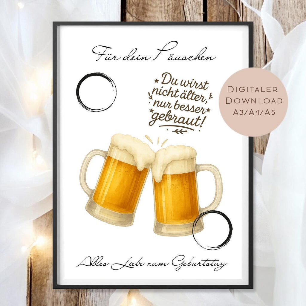 Geldgeschenk Bier I Gutschein für Bierkasse I Geschenkidee Mann zum Ausdrucken I Geburtstag Mann Geld schenken I Geburtstagsgeschenk PDF