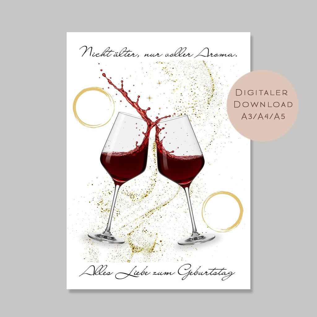 Geldgeschenk Rotwein Geschenk I Gutschein Wein I Geschenkidee Weinliebhaber Ausdrucken I Geburtstag Geld schenken I Geburtstagsgeschenk PDF