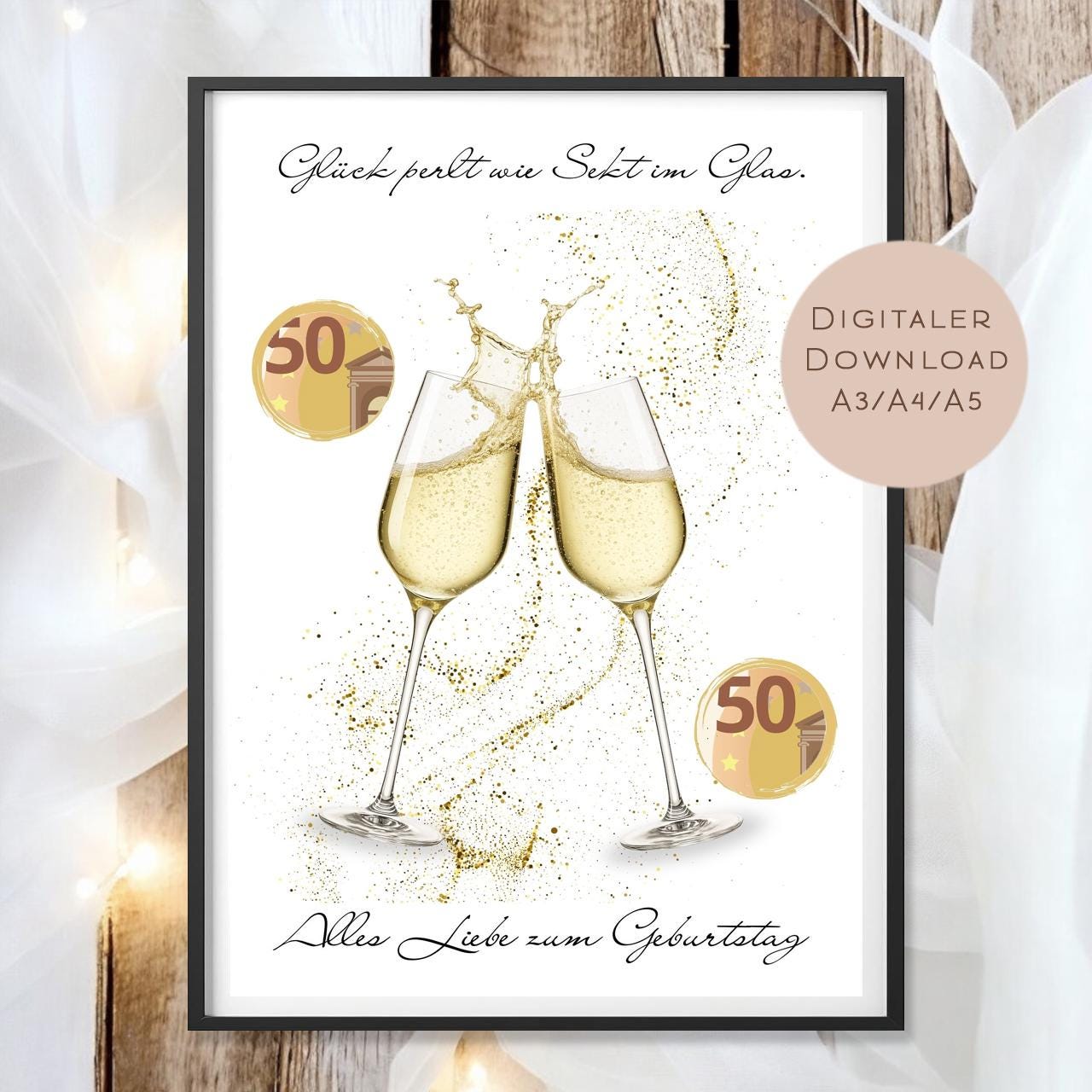 Geldgeschenk Sekt I Gutschein für Mädelsabend I Geschenkidee Frau Ausdrucken I Geburtstag Freundin Geld schenken I Geburtstagsgeschenk PDF