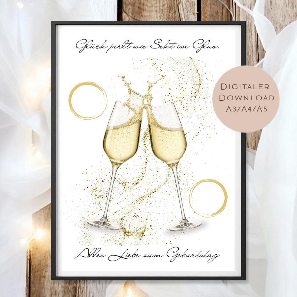 Geldgeschenk Sekt I Gutschein für Mädelsabend I Geschenkidee Frau Ausdrucken I Geburtstag Freundin Geld schenken I Geburtstagsgeschenk PDF