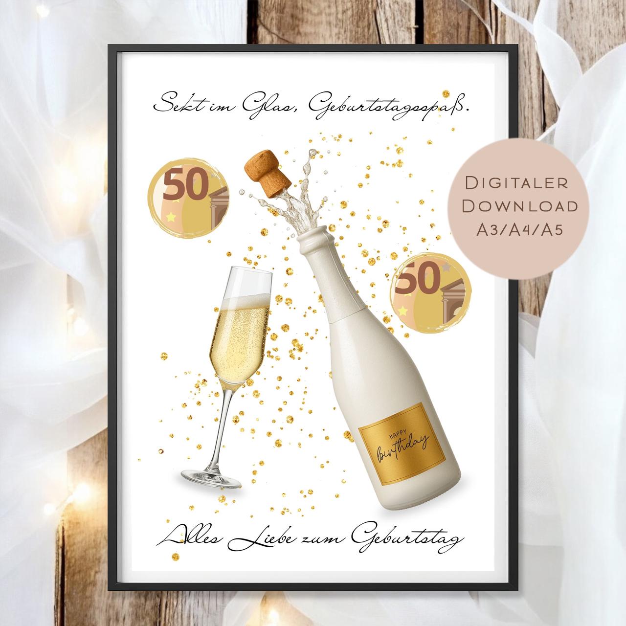 Geldgeschenk Sekt I Gutschein für Mädelsabend I Geschenkidee Frau Ausdrucken I Geburtstag Freundin Geld schenken I Geburtstagsgeschenk PDF