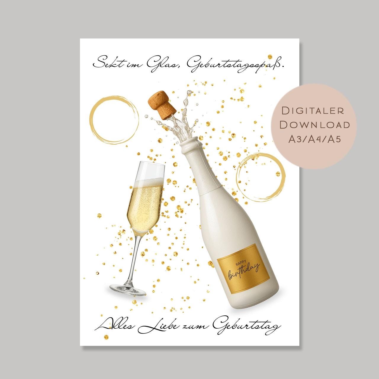 Geldgeschenk Sekt I Gutschein für Mädelsabend I Geschenkidee Frau Ausdrucken I Geburtstag Freundin Geld schenken I Geburtstagsgeschenk PDF