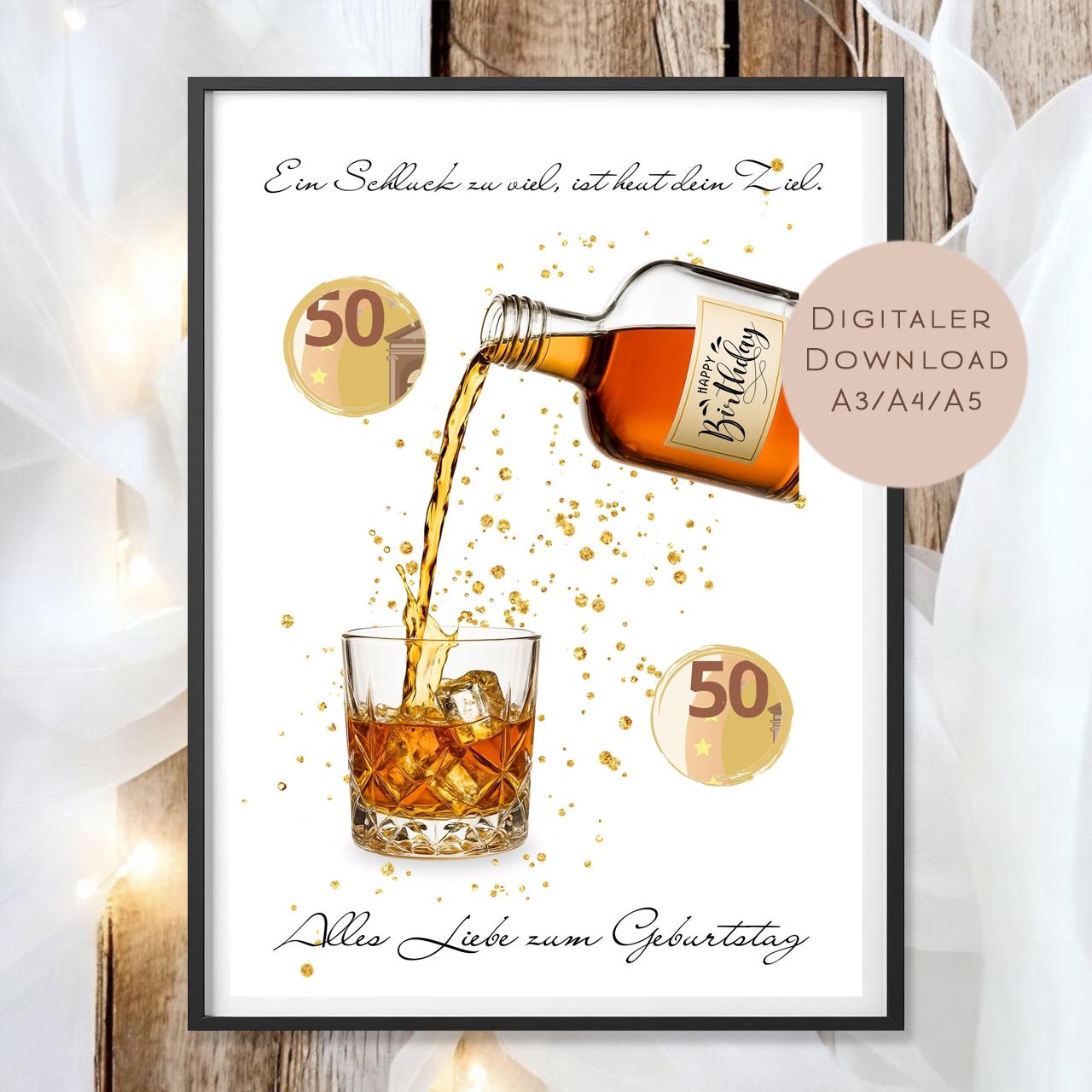 Geldgeschenk Whiskey I Gutschein Whisky Karte I Geschenkidee Mann zum Ausdrucken I Geburtstag Mann Geld schenken I Geburtstagsgeschenk PDF