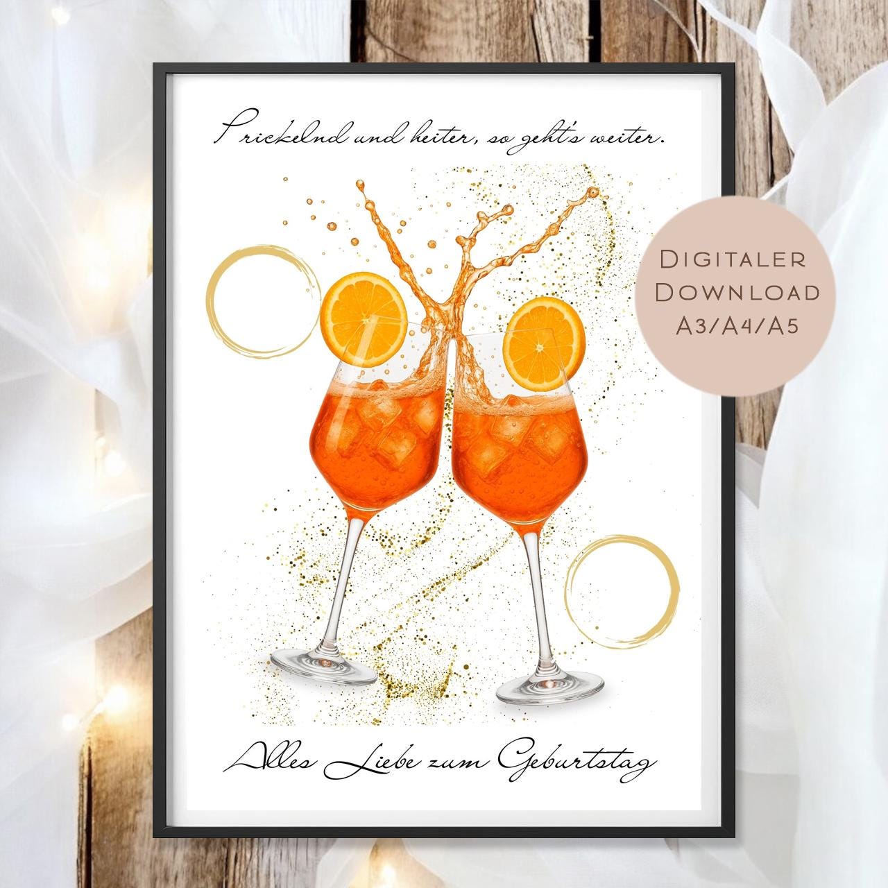 Geldgeschenk Orange Spritz I Gutschein Mädelsabend I Geschenk Frau Ausdrucken I Geburtstag Freundin Geld schenken I Geburtstagsgeschenk PDF