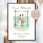 Hochzeit Geldgeschenk Flitterwochen I Gutschein für Reisekasse I Name Geschenk Brautpaar Ausdrucken I Geld schenken I Hochzeitssgeschenk PDF