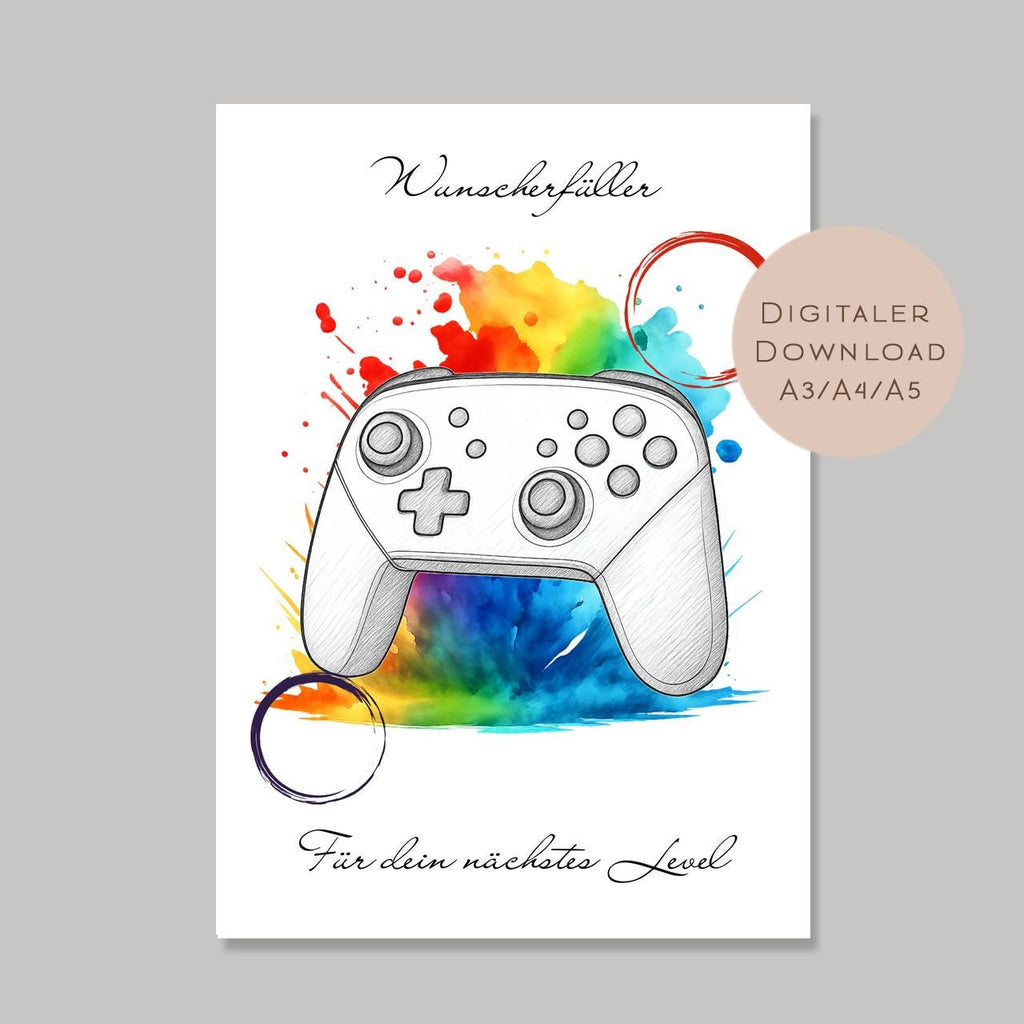 Geldgeschenk Controller Joystick l Geburtstag Geld schenken l Gamer Geschenk Zocker l Gutschein Geburtstagsgeschenk Wunscherfüller PDF