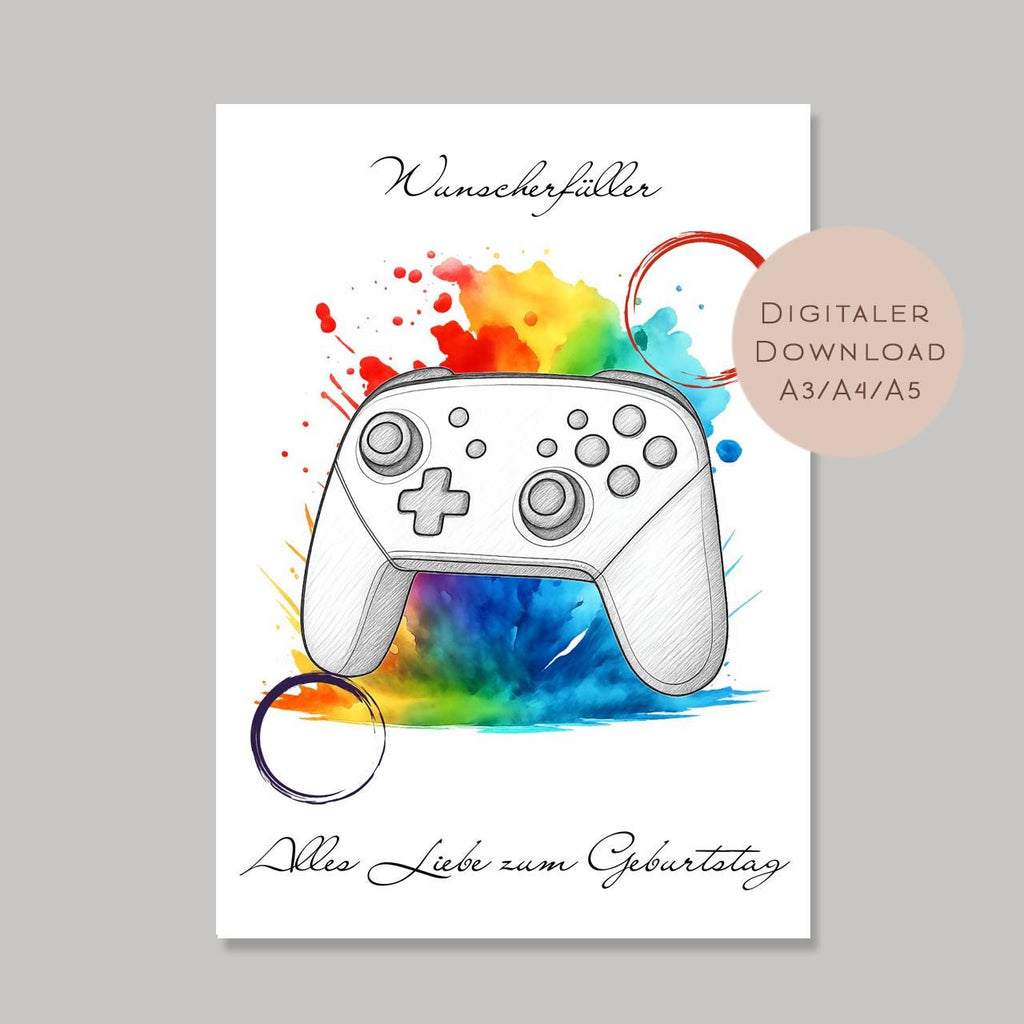 Geldgeschenk Controller Joystick l Geburtstag Geld schenken l Gamer Geschenk Zocker l Gutschein Geburtstagsgeschenk Wunscherfüller PDF