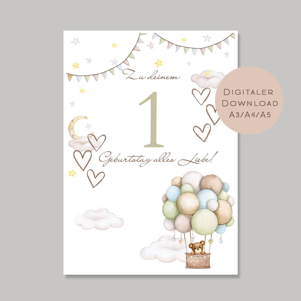 Geldgeschenk 1 Geburtstag l erster Geburtstag Geld schenken l Geschenk Gutschein Geburtstagsgeschenk Baby l Wunscherfüller download PDF