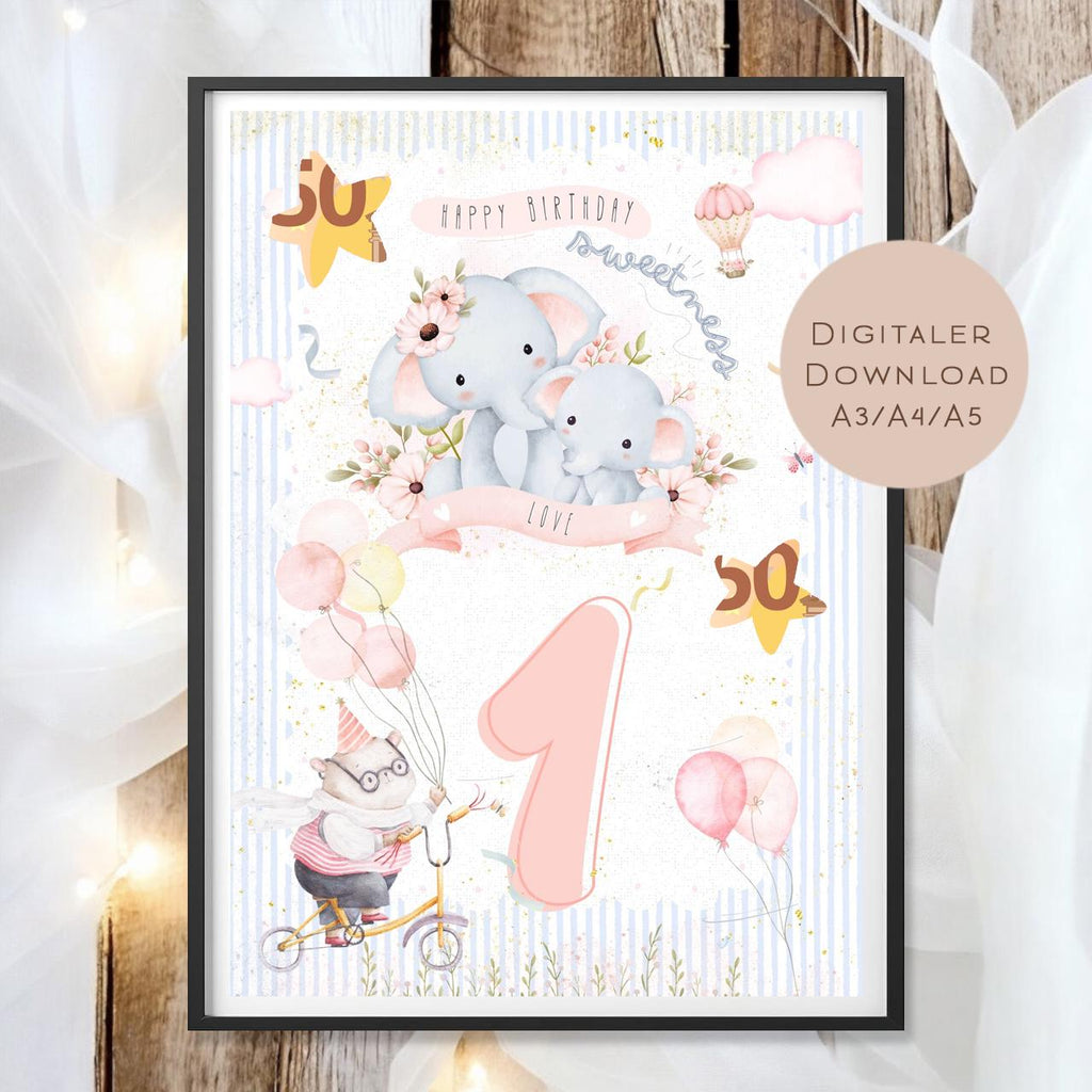 Geldgeschenk 1 Geburtstag l erster Geburtstag Geld schenken l Geschenk Gutschein Geburtstagsgeschenk Baby l Wunscherfüller download PDF