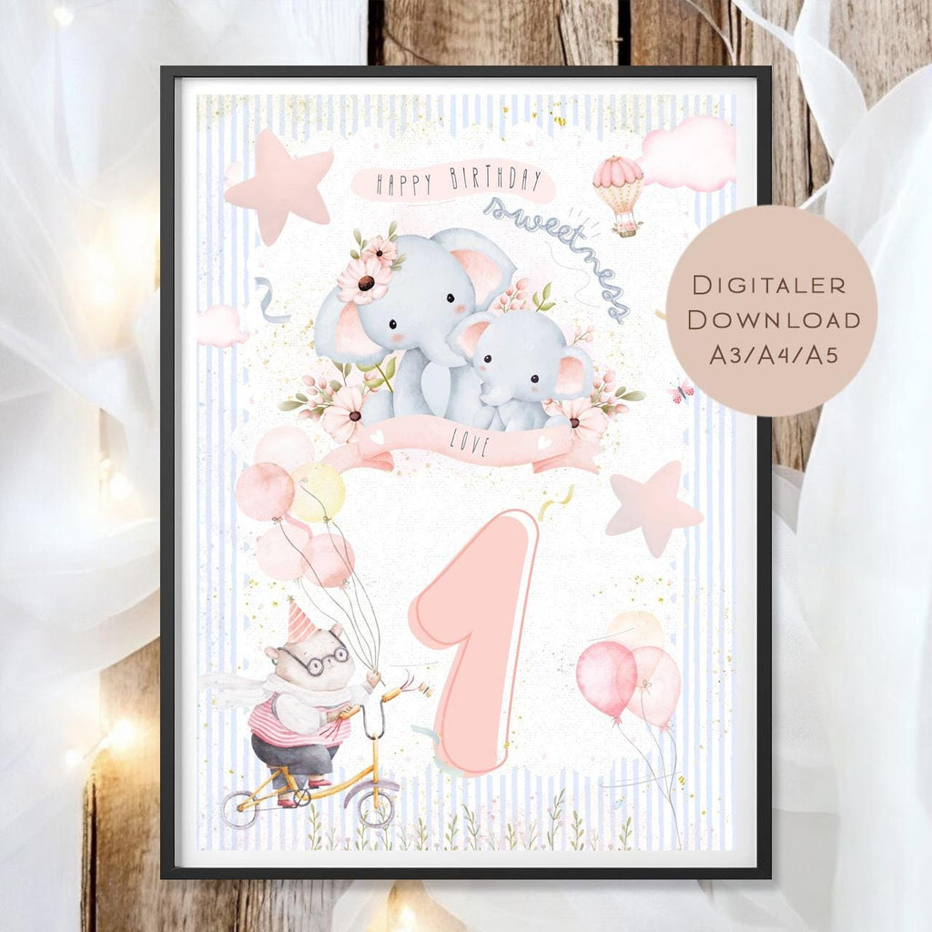 Geldgeschenk 1 Geburtstag l erster Geburtstag Geld schenken l Geschenk Gutschein Geburtstagsgeschenk Baby l Wunscherfüller download PDF