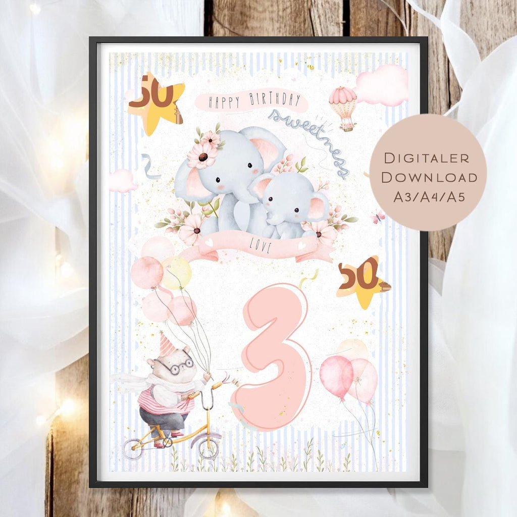 Geldgeschenk 3 Geburtstag l dritter Geburtstag Geld schenken l Geschenk Gutschein Geburtstagsgeschenk Baby l Wunscherfüller download PDF