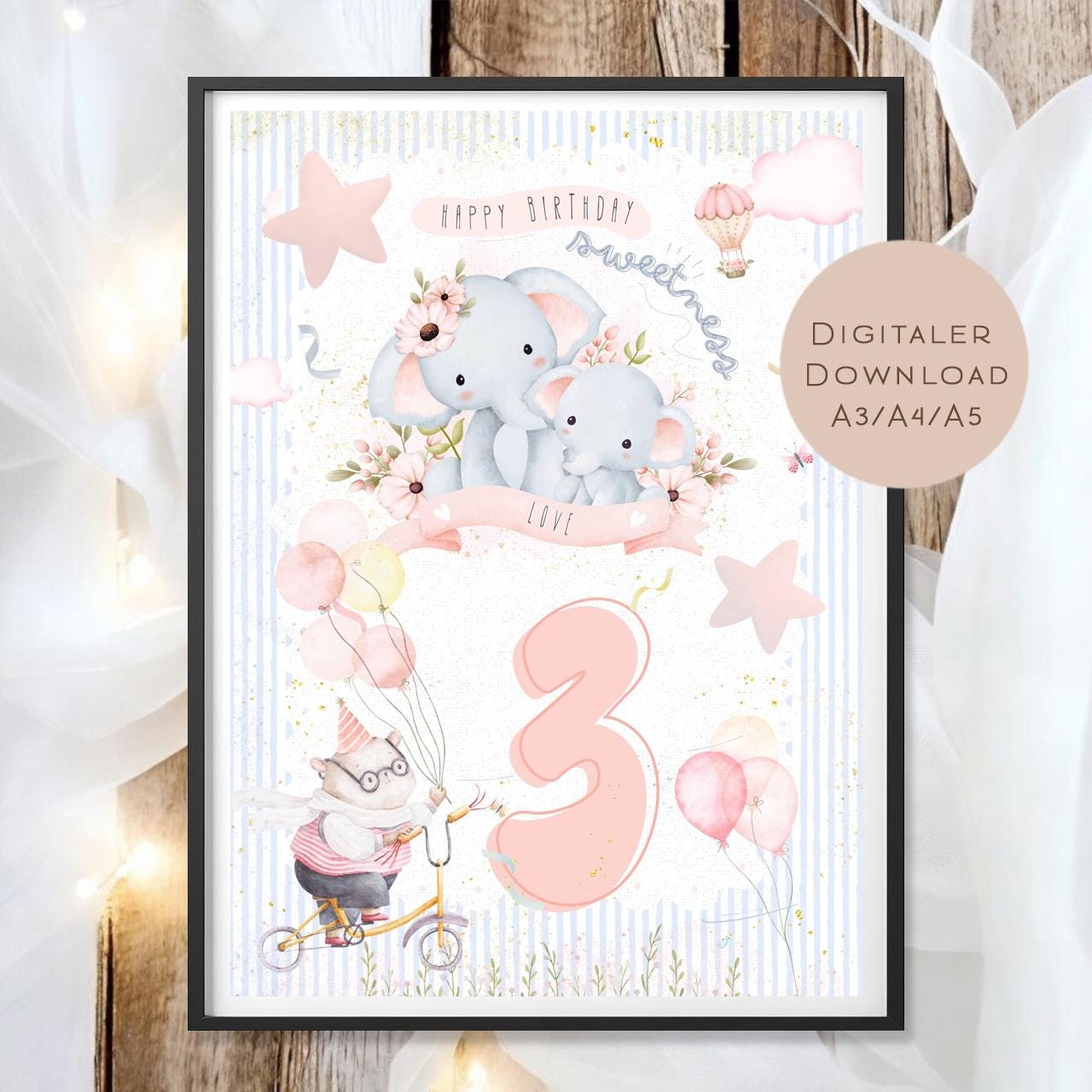 Geldgeschenk 3 Geburtstag l dritter Geburtstag Geld schenken l Geschenk Gutschein Geburtstagsgeschenk Baby l Wunscherfüller download PDF