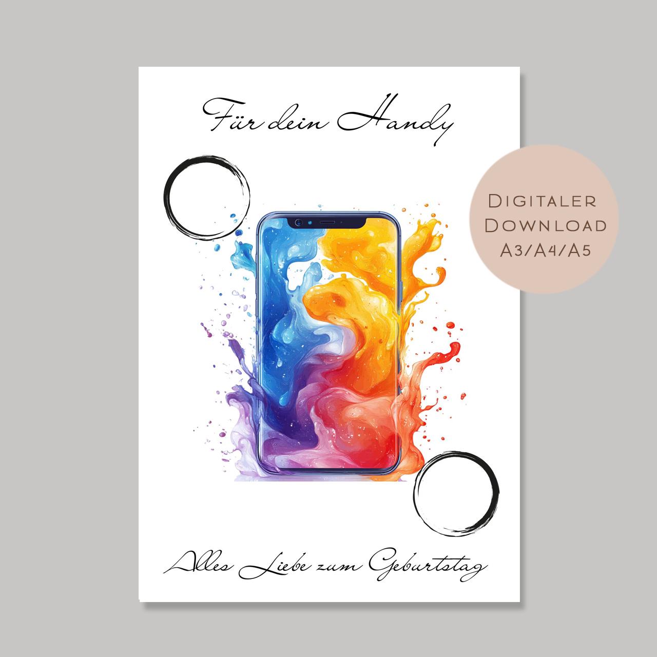 Geburtstag Geldgeschenk Smartphone I Gutschein für Telefon I Handy Geschenk zum Ausdrucken I Geld schenken Geburtstagsgeschenk PDF