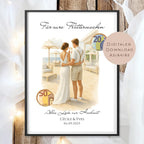 Hochzeit Geldgeschenk Flitterwochen I Gutschein für Reisekasse I Name Geschenk Brautpaar Ausdrucken I Geld schenken I Hochzeitssgeschenk PDF