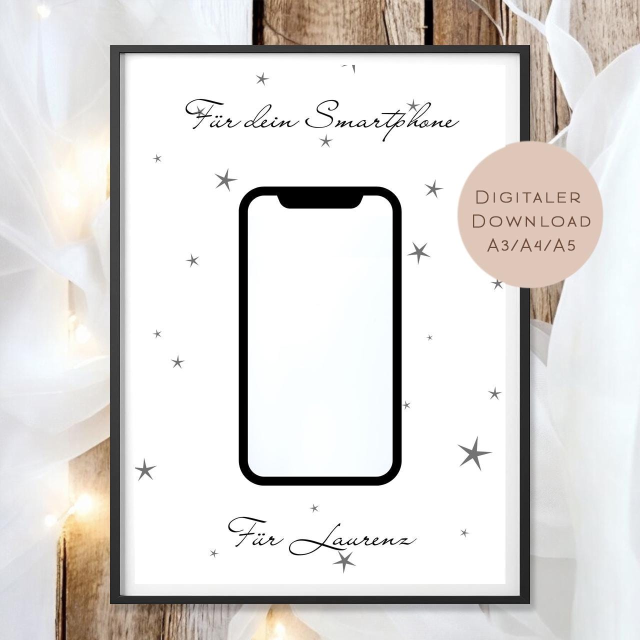 Geburtstag Geldgeschenk Handy Name l Smartphone Telefon Geld schenken l Geschenkgutschein Geburtstagsgeschenk Gutschein Wunscherfüller PDF