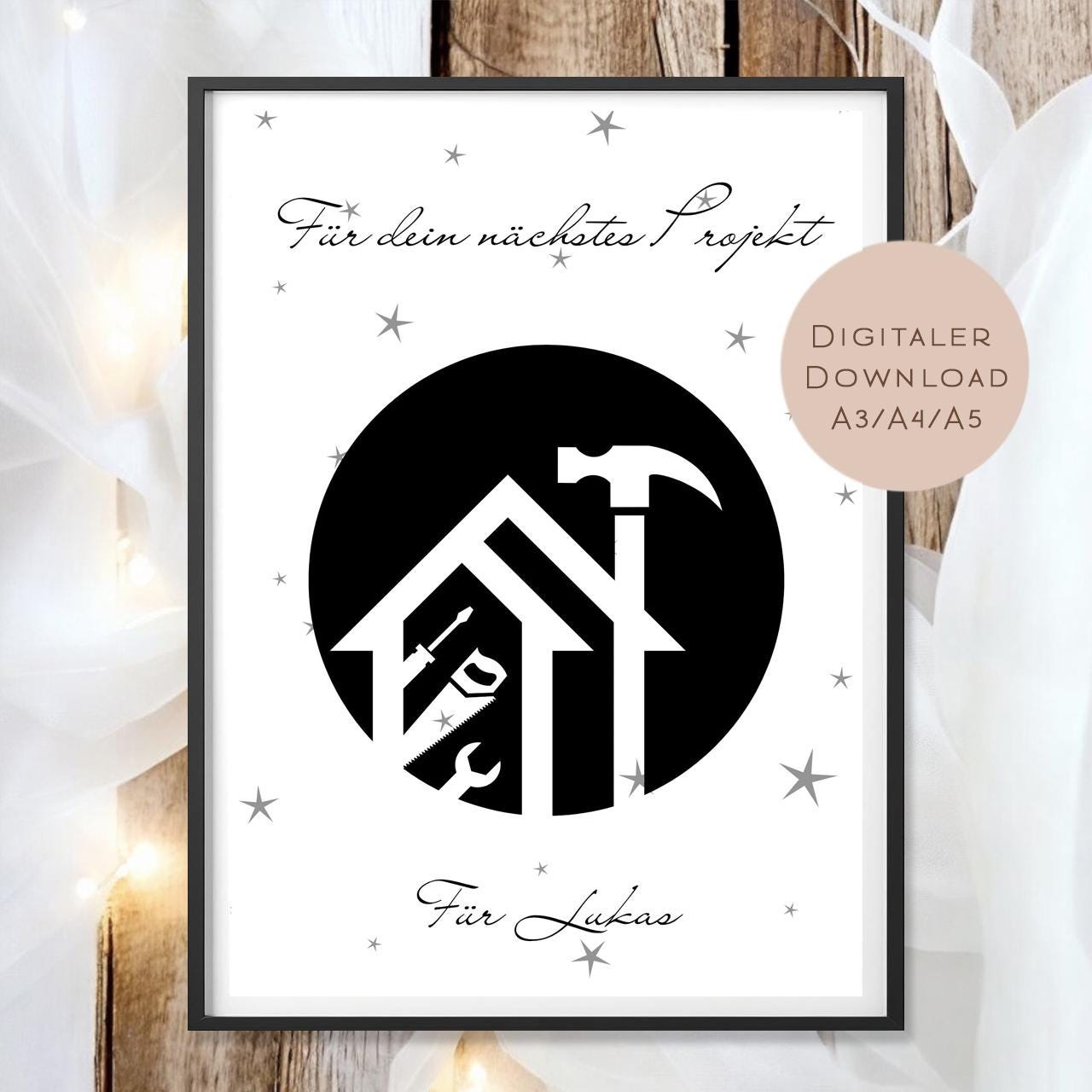 Geburtstag Geldgeschenk Handwerker Name l Werkzeug Geld schenken l Baumarkt Geburtstagsgeschenk l Gutschein Geschenk Wunscherfüller PDF