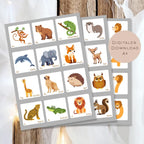 Memory ABC Zahlen Tiere | Memory Spiel Alphabet Kinder | Montessori Spielzeug | 24 Motive Download | Sortierspiel Lernspiel PDF ausdrucken