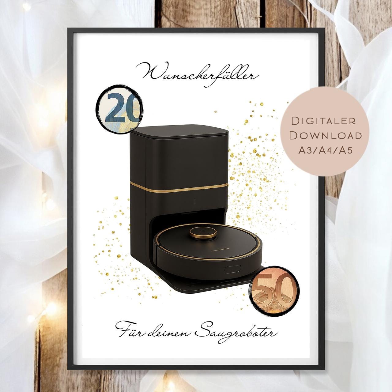 Geburtstag Geldgeschenk Saugroboter l Staubsauger Geld schenken l putzen Roboter Geburtstagsgeschenk l Gutschein Geschenk Wunscherfüller PDF