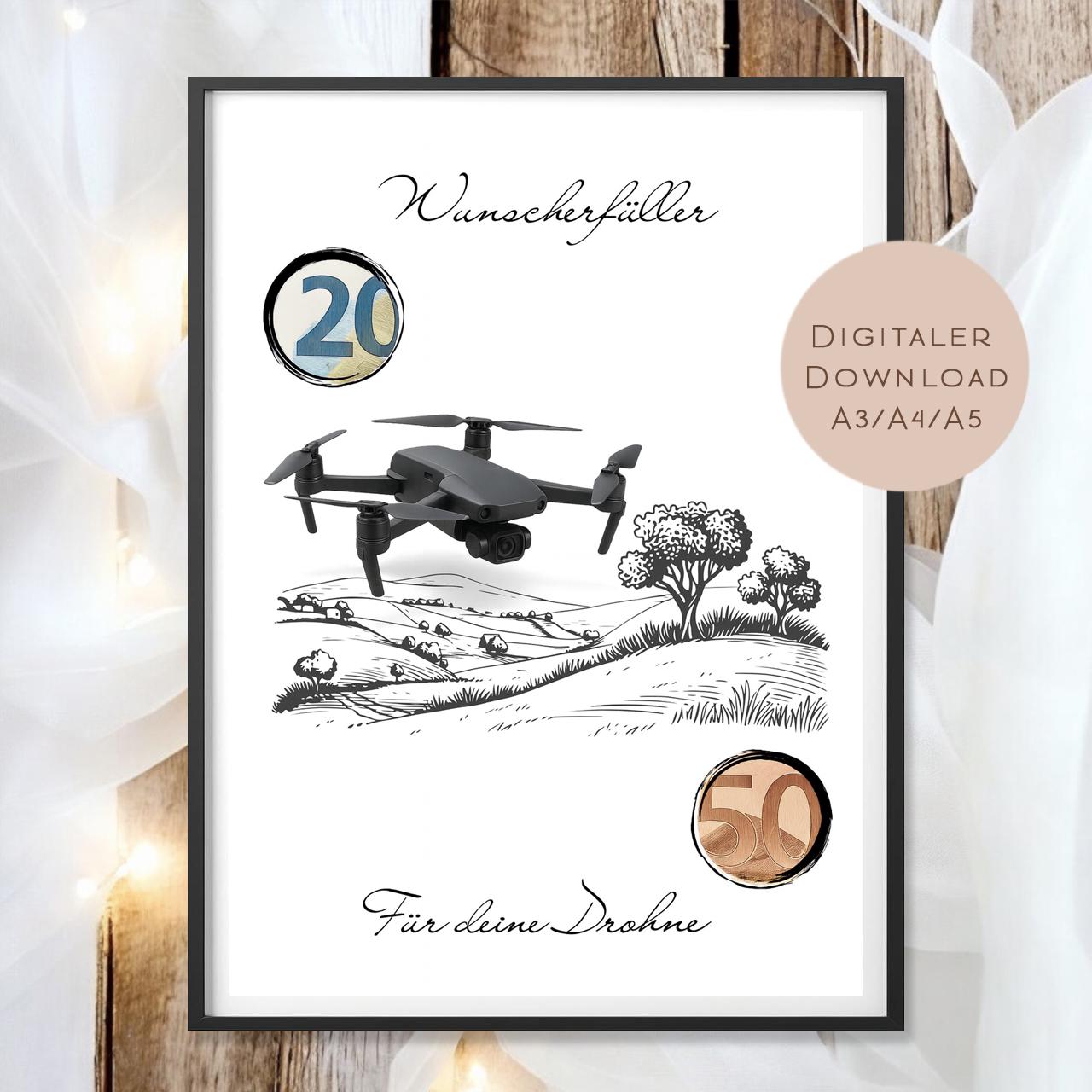 Geburtstag Geldgeschenk Drohne l Fliegen Geld schenken l Video filmen Geburtstagsgeschenk l Fotografieren Gutschein Geschenk Wunscherfüller