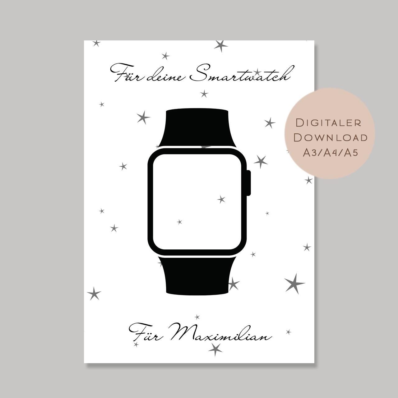 Geburtstag Geldgeschenk Uhr Name l Smartwatch Geld schenken l Geschenkgutschein Geburtstagsgeschenk l Gutschein Geschenk Wunscherfüller PDF