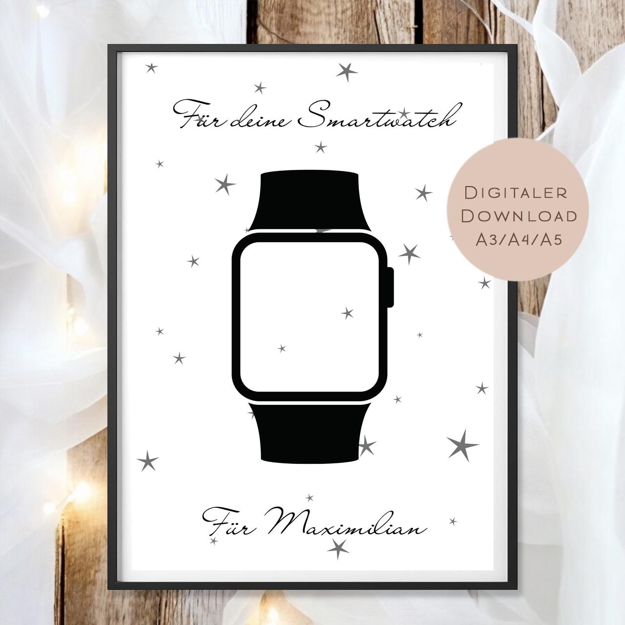 Geburtstag Geldgeschenk Uhr Name l Smartwatch Geld schenken l Geschenkgutschein Geburtstagsgeschenk l Gutschein Geschenk Wunscherfüller PDF