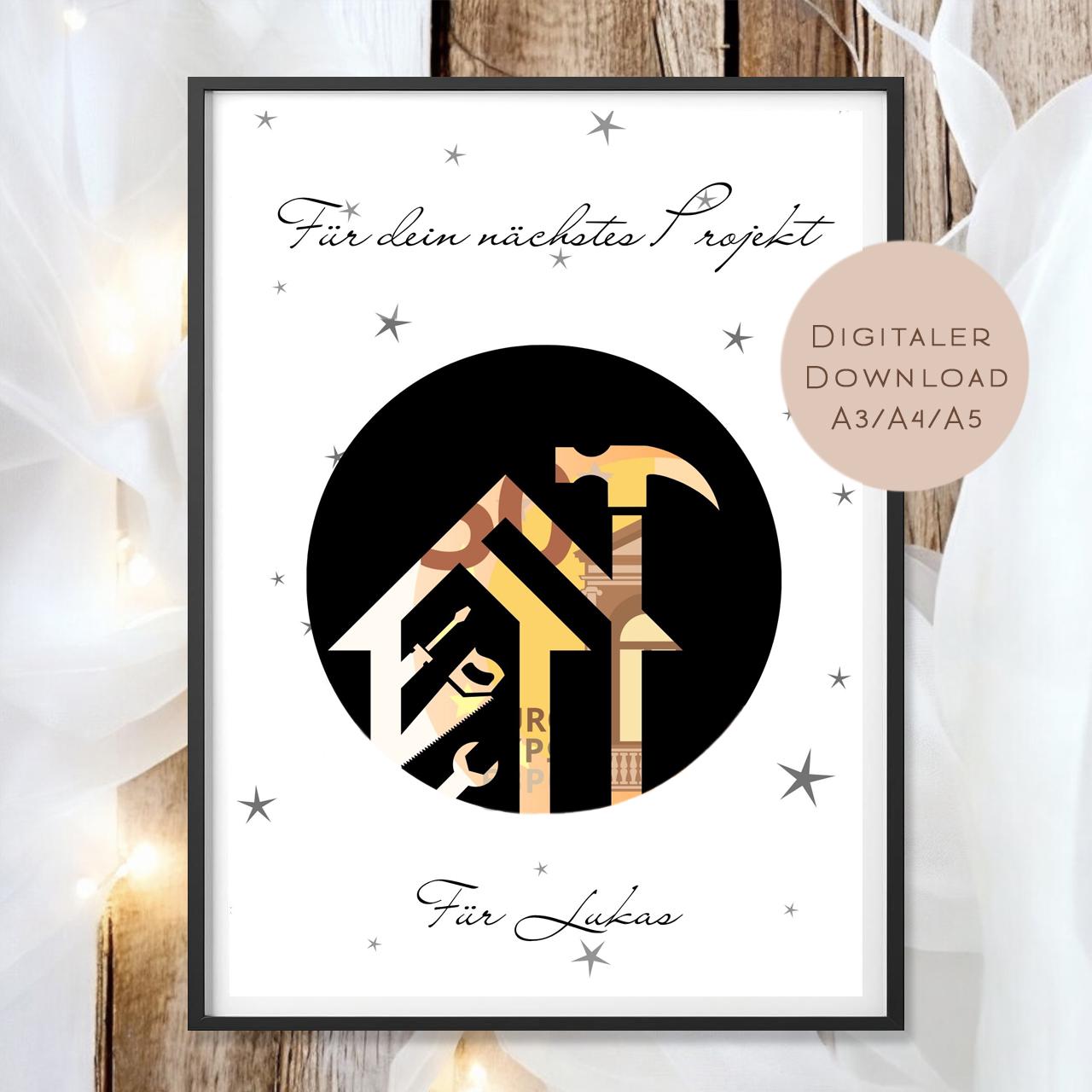 Geburtstag Geldgeschenk Handwerker Name l Werkzeug Geld schenken l Baumarkt Geburtstagsgeschenk l Gutschein Geschenk Wunscherfüller PDF