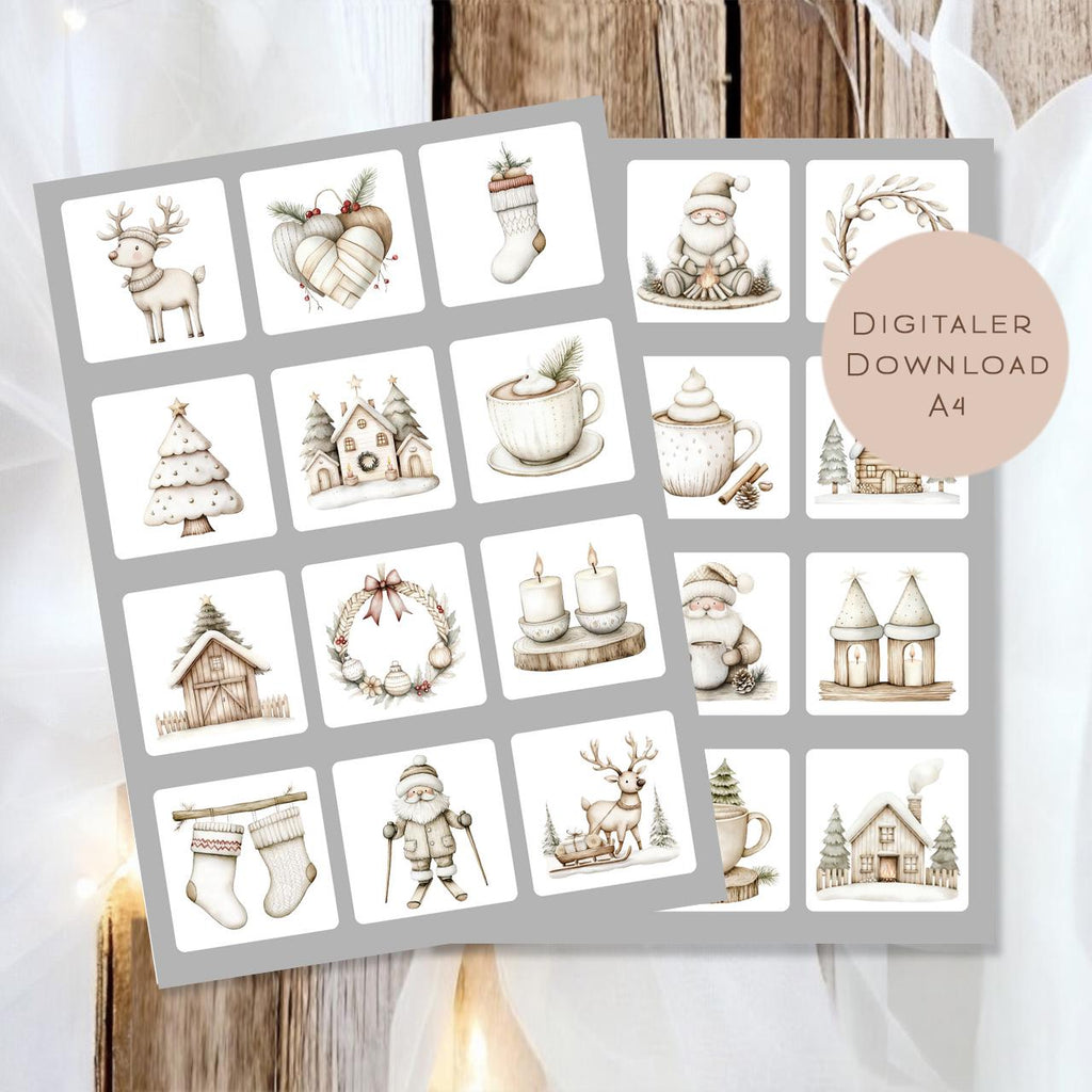 Memory Weihnachten | Memory Spiel Kinder | Montessori Spielzeug | 24 Motive Download | Suchspiel Sortierspiel | Lernspiel PDF ausdrucken