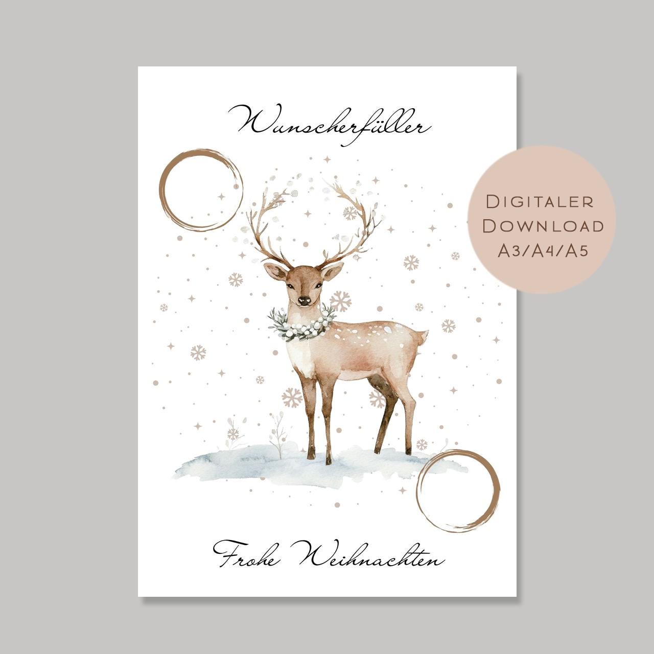 Geldgeschenk Weihnachten l Geld Weihnachtsgeschenk l Geschenkgutschein Hirsch Geldgeschenk l Gutschein schenken Geschenk Wunscherfüller PDF