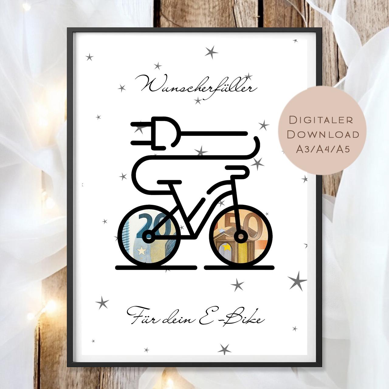 Geburtstag Geldgeschenk E-Bike l Fahrrad Geld schenken l Elektrofahrrad Geburtstagsgeschenk l Pedelec Gutschein Geschenk Wunscherfüller PDF