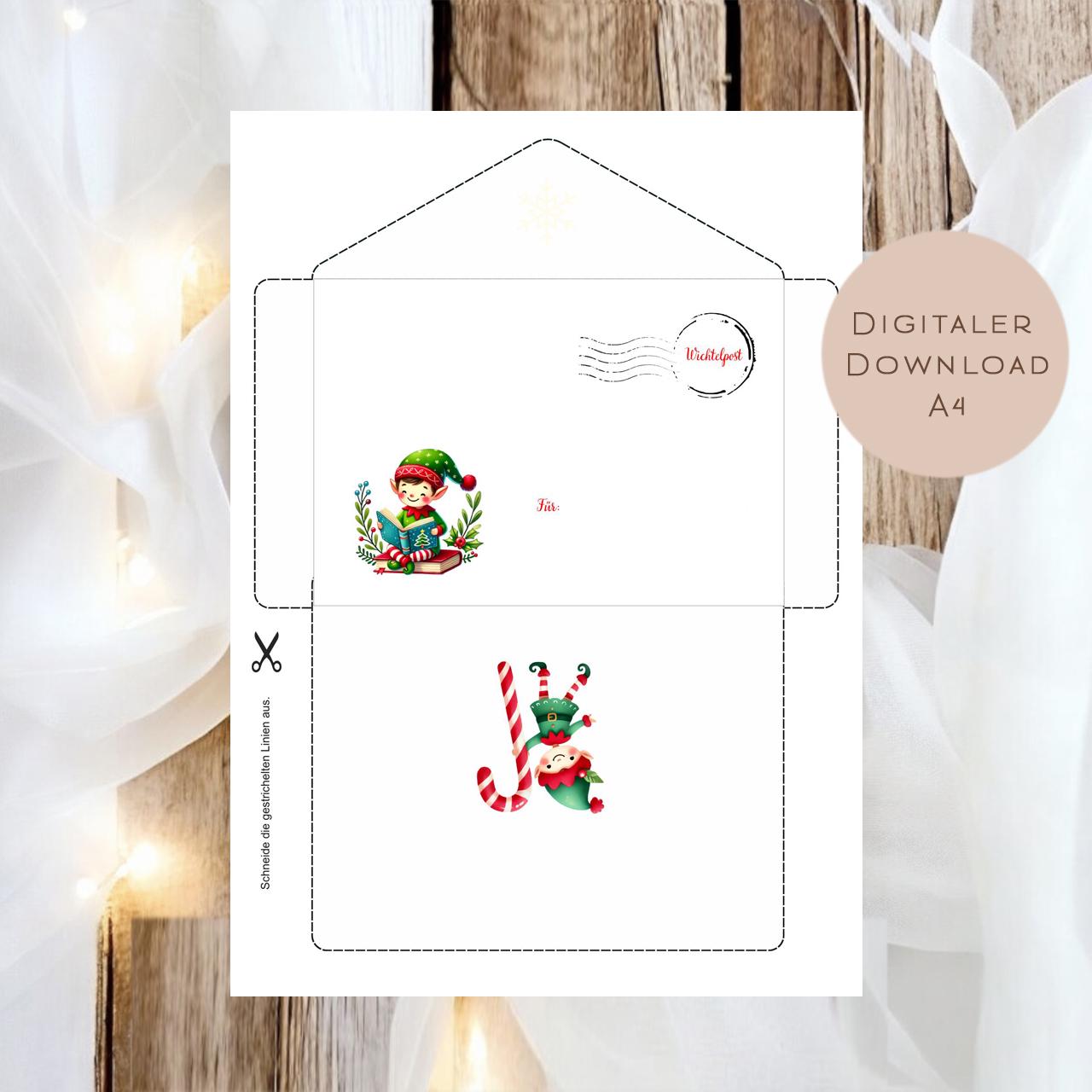 Wichtelbriefe Weihnachten Kinder Wichtelgeschichte | Brief an den Weihnachtsmann | Wunschzettel zum Ausrucken | DIY Weihnachtspost download