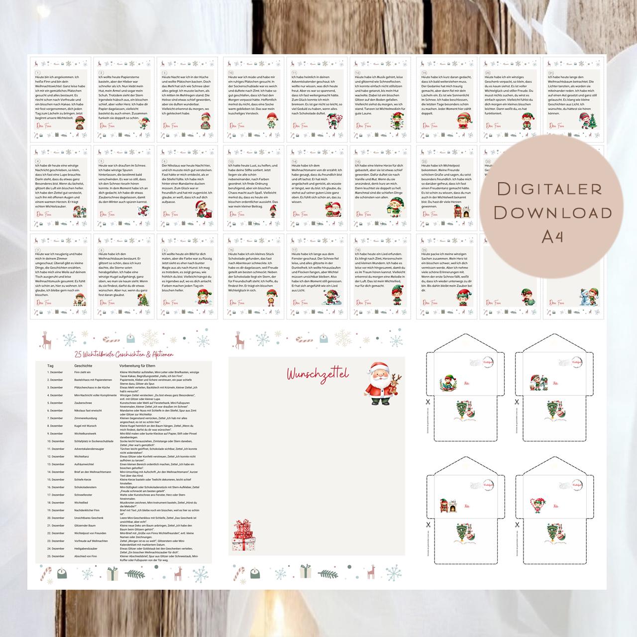 Wichtelbriefe Weihnachten Kinder Wichtelgeschichte | Brief an den Weihnachtsmann | Wunschzettel zum Ausrucken | DIY Weihnachtspost download