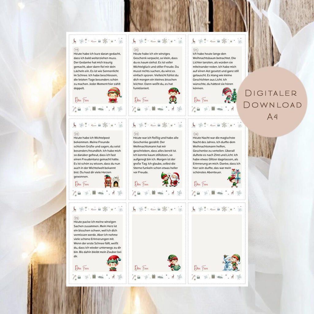 Wichtelbriefe Weihnachten Kinder Wichtelgeschichte | Brief an den Weihnachtsmann | Wunschzettel zum Ausrucken | DIY Weihnachtspost download