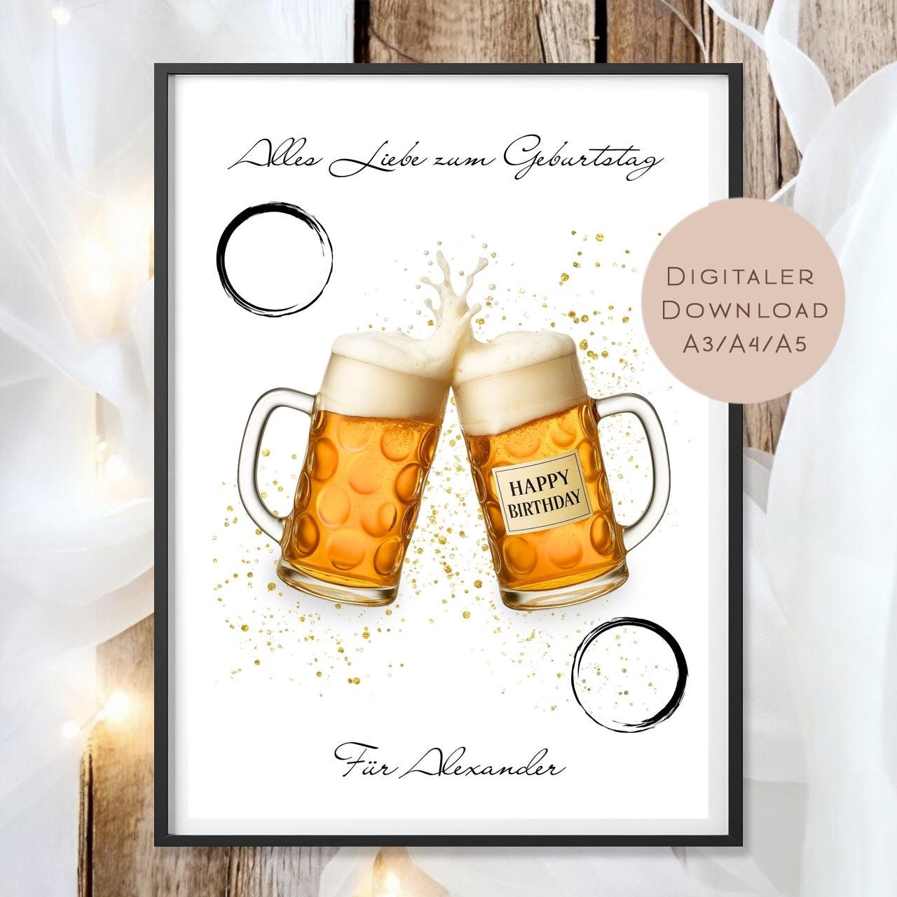 Bier Geschenk Geburtstag Mann Geldgeschenk Name personalisiert I Mann Geld schenken Bierkasse I Kumpel Geschenkidee Geburtstagsgeschenk PDF