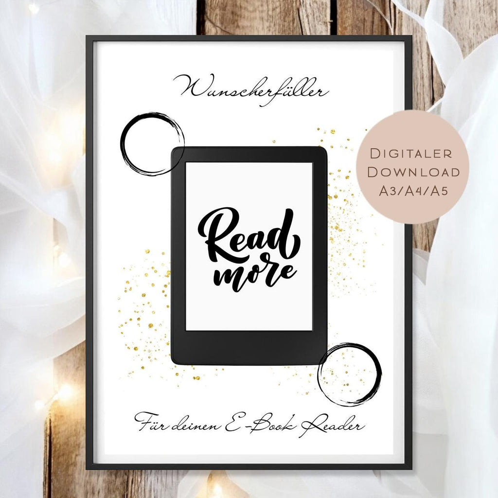 Geburtstag Geldgeschenk E-Book Reader l Buch lesen Geld schenken l Geschenkgutschein Geburtstagsgeschenk Gutschei Wunscherfüller drucken PDF