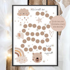 Belohnungstafel Kinder I Belohnungsplan Motivation Boho Regenbogen Wolke I Geschenk Einschulung Schultüt Schulkind I Download PDF Ausdrucken