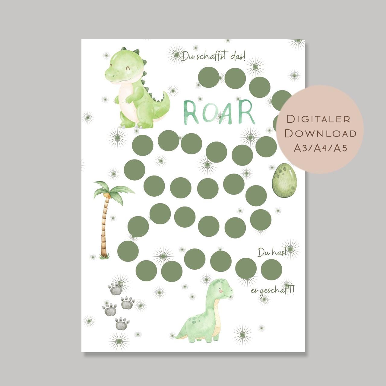 Belohnungstafel Kinder I Belohnungsplan Motivation Dino Dinosaurier I Geschenk Einschulung Schultüte Schulkind I Download PDF Ausdrucken