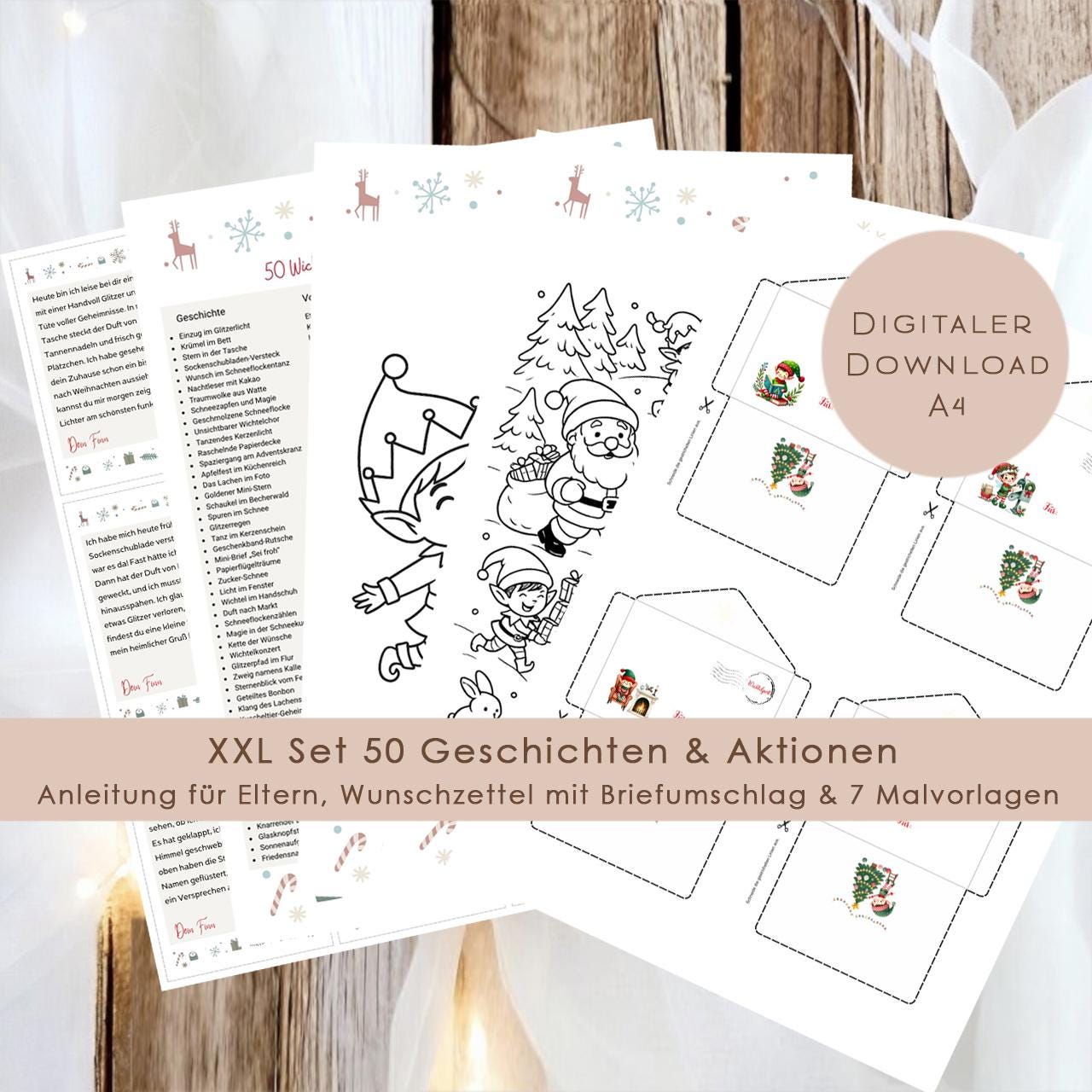 Wichtelbriefe Weihnachten Kinder Wichtelgeschichte | Brief an den Weihnachtsmann | Wunschzettel zum Ausrucken | DIY Weihnachtspost download