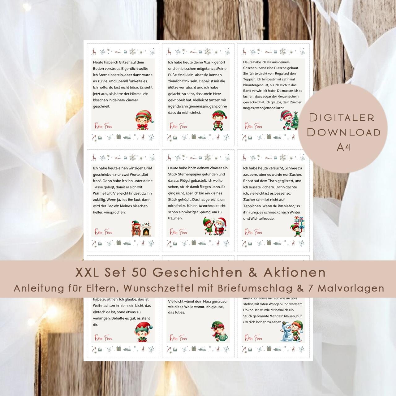 Wichtelbriefe Weihnachten Kinder Wichtelgeschichte | Brief an den Weihnachtsmann | Wunschzettel zum Ausrucken | DIY Weihnachtspost download