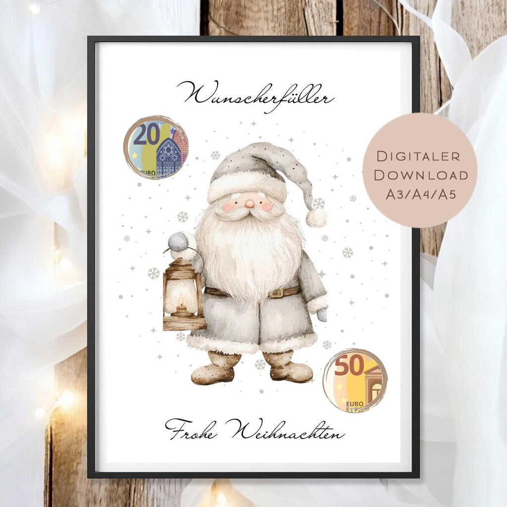 Geldgeschenk Weihnachten l Geld Weihnachtsgeschenk l Geschenkgutschein Weihnachtsmann Geldgeschenk l Gutschein schenken Geschenk PDF