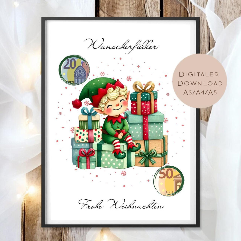 Geldgeschenk Weihnachten l Geld Weihnachtsgeschenk l Geschenkgutschein Wichtel Geldgeschenk l Gutschein schenken Geschenk Wunscherfüller PDF