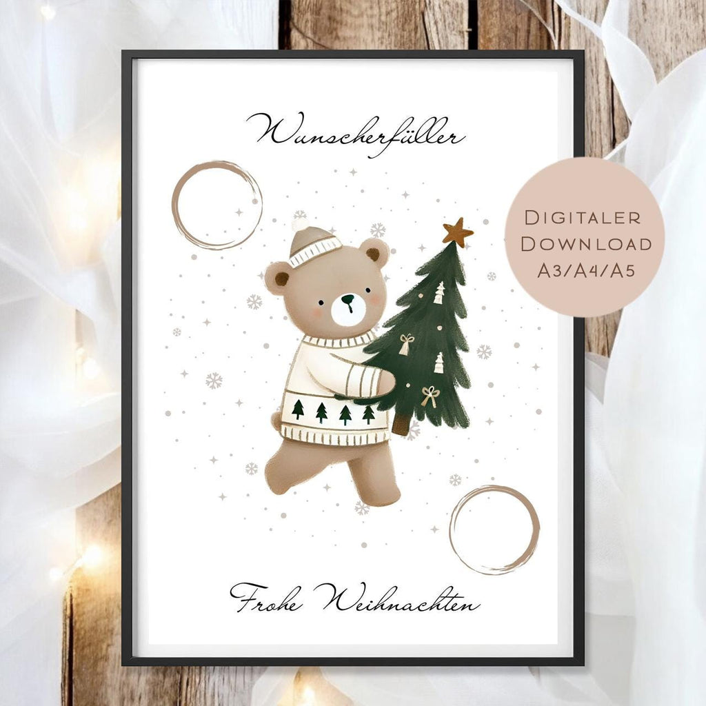 Geldgeschenk Weihnachten l Geld Weihnachtsgeschenk l Geschenkgutschein Teddy Geldgeschenk l Gutschein schenken Geschenk Wunscherfüller PDF