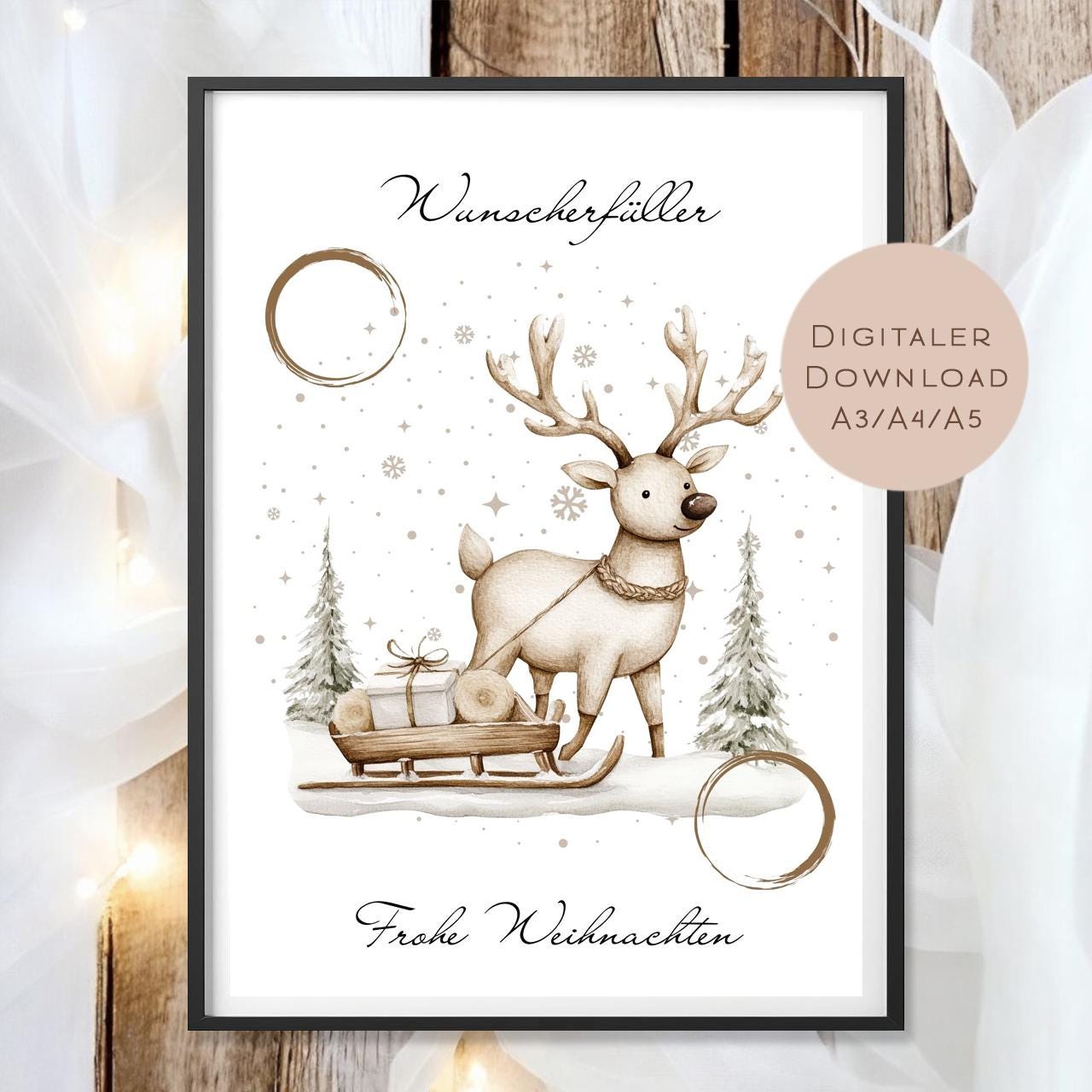 Geldgeschenk Weihnachten l Geld Weihnachtsgeschenk l Geschenkgutschein Hirsch Geldgeschenk l Gutschein schenken Geschenk Wunscherfüller PDF