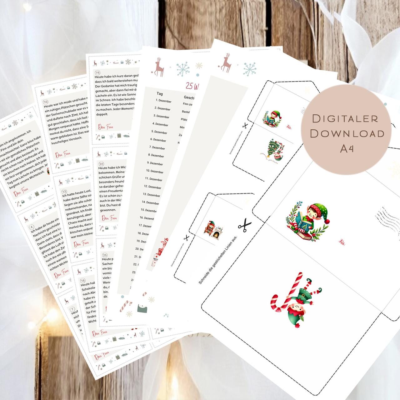 Wichtelbriefe Weihnachten Kinder Wichtelgeschichte | Brief an den Weihnachtsmann | Wunschzettel zum Ausrucken | DIY Weihnachtspost download