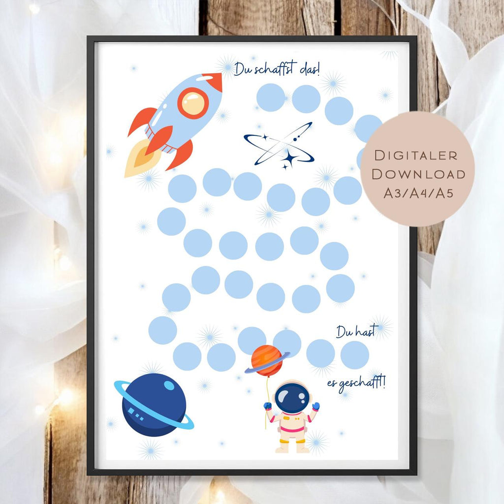Belohnungstafel Kinder I Belohnungsplan Motivation Junge Rakete Weltraum I Geschenk Einschulung Schultüte Schulkind Download PDF Ausdrucken