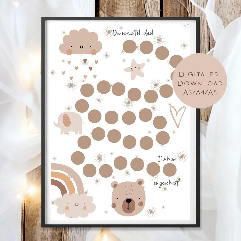 Belohnungstafel Kinder I Belohnungsplan Motivation Boho Regenbogen Wolke I Geschenk Einschulung Schultüt Schulkind I Download PDF Ausdrucken