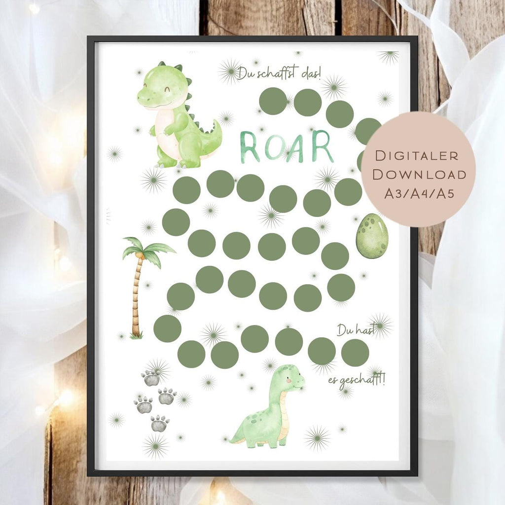 Belohnungstafel Kinder I Belohnungsplan Motivation Dino Dinosaurier I Geschenk Einschulung Schultüte Schulkind I Download PDF Ausdrucken