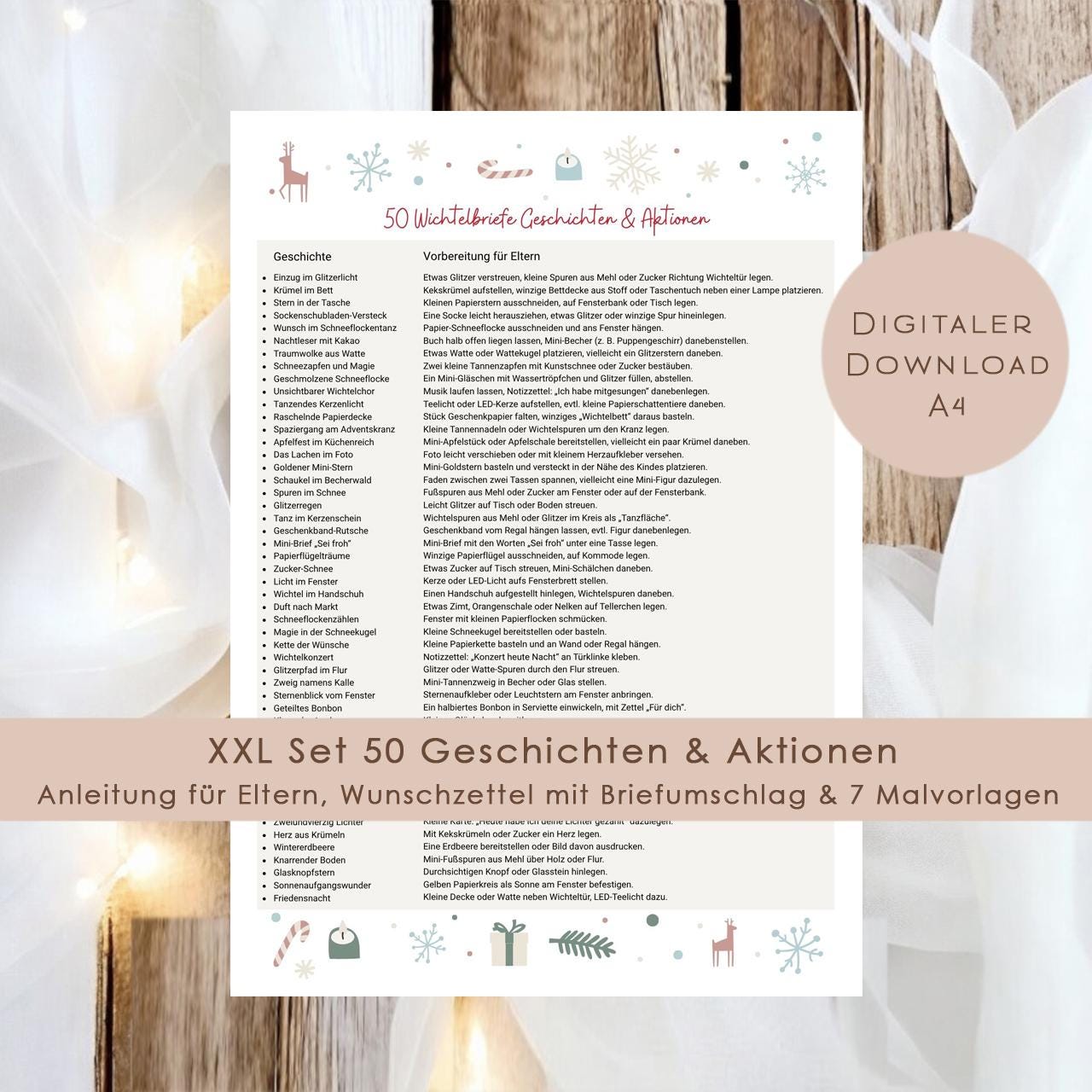 Wichtelbriefe Weihnachten Kinder Wichtelgeschichte | Brief an den Weihnachtsmann | Wunschzettel zum Ausrucken | DIY Weihnachtspost download